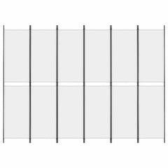 vidaXL 6-Panel Room Divider White 300x220 cm Fabric 3