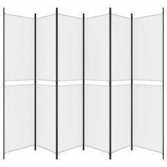 vidaXL 6-Panel Room Divider White 300x220 cm Fabric 4