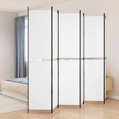 vidaXL 6-Panel Room Divider White 300x220 cm Fabric 1