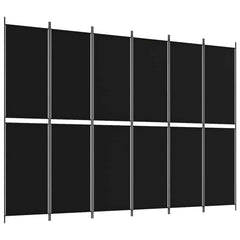 vidaXL 6-Panel Room Divider Black 300x220 cm Fabric 2