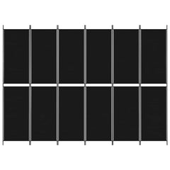 vidaXL 6-Panel Room Divider Black 300x220 cm Fabric 3