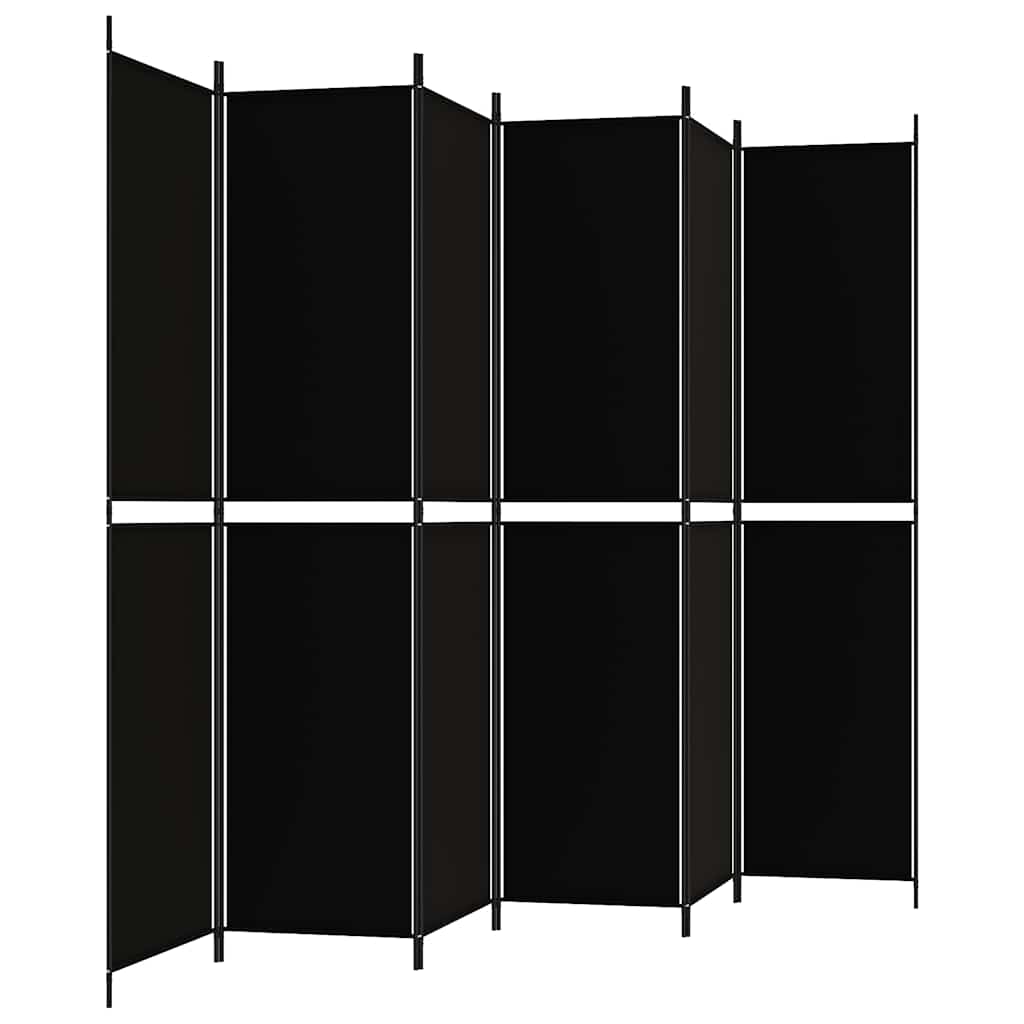 vidaXL 6-Panel Room Divider Black 300x220 cm Fabric 4