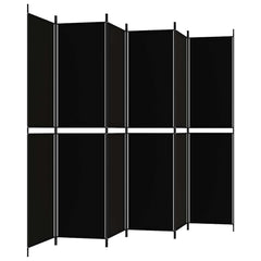 vidaXL 6-Panel Room Divider Black 300x220 cm Fabric 4