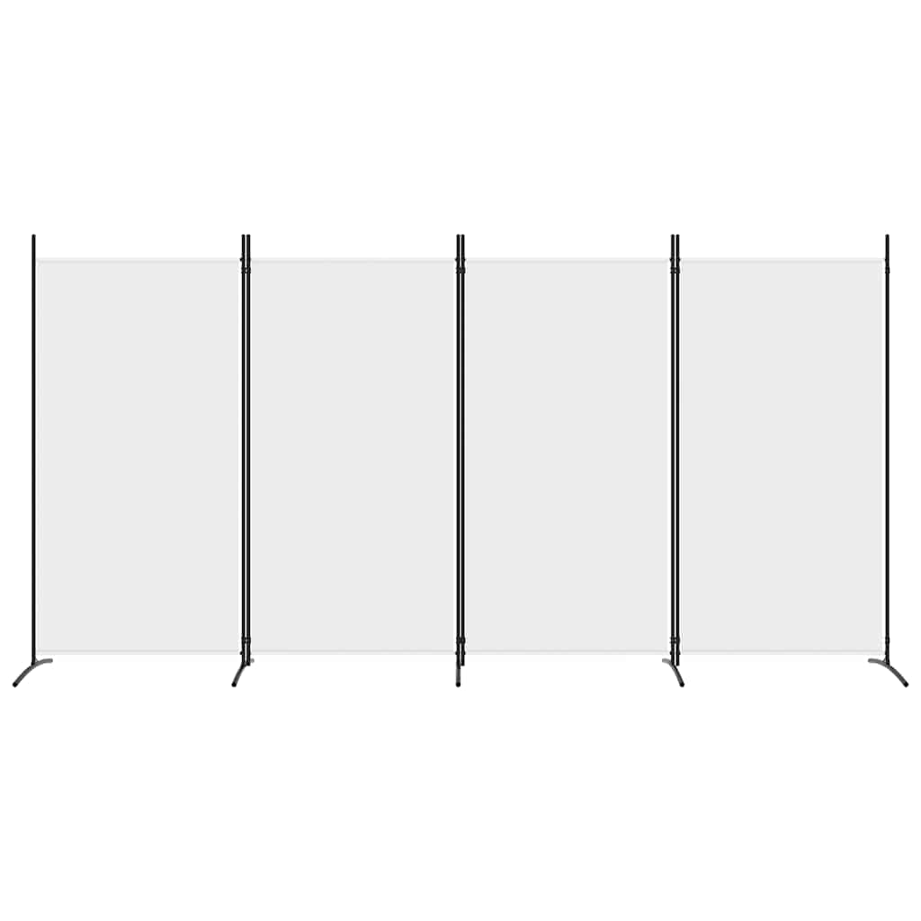 vidaXL 4-Panel Room Divider White 346x180 cm Fabric 3
