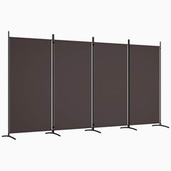 vidaXL 4-Panel Room Divider Brown 346x180 cm Fabric 2