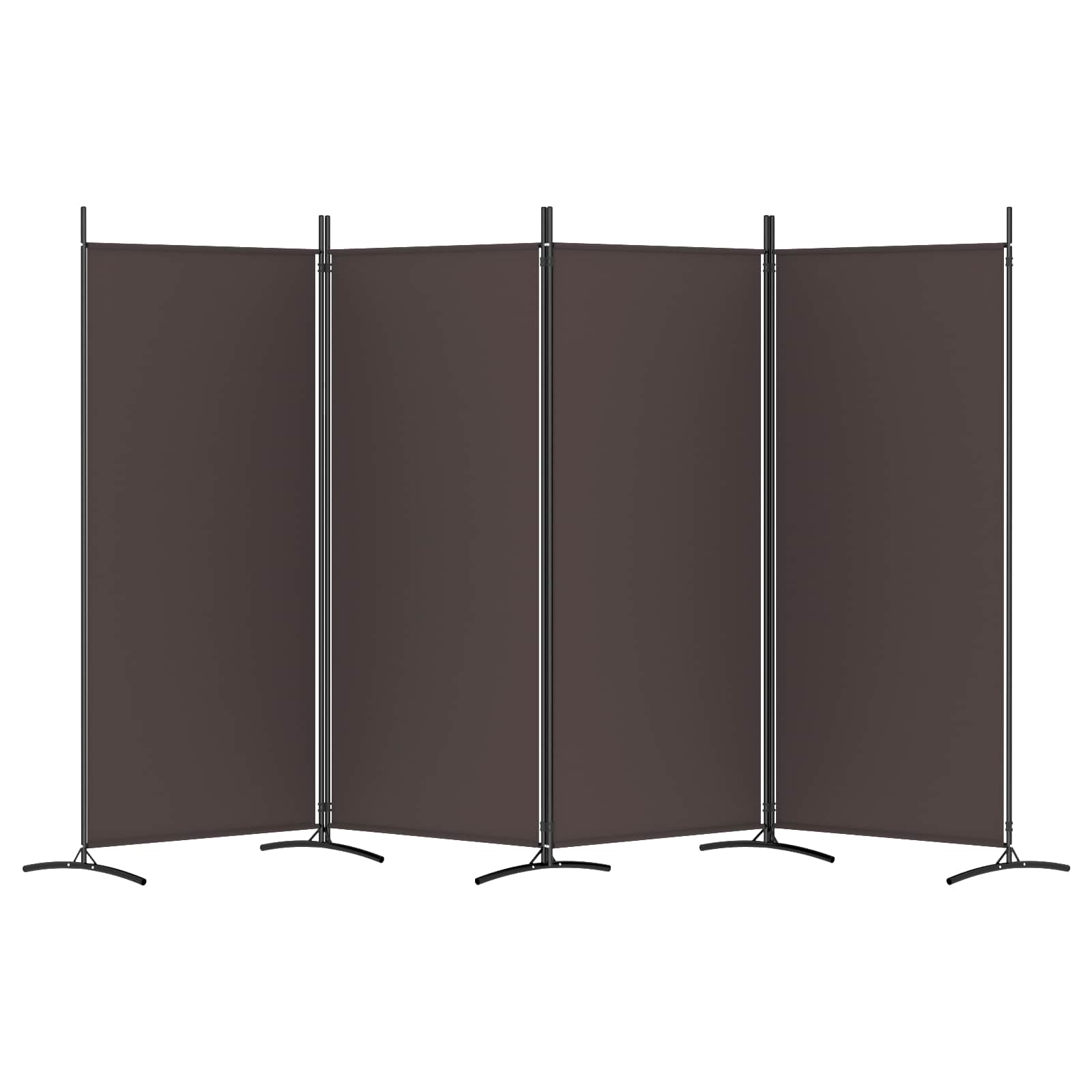 vidaXL 4-Panel Room Divider Brown 346x180 cm Fabric 3