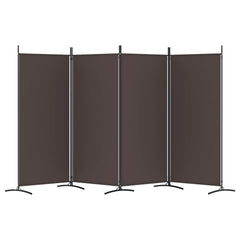 vidaXL 4-Panel Room Divider Brown 346x180 cm Fabric 3