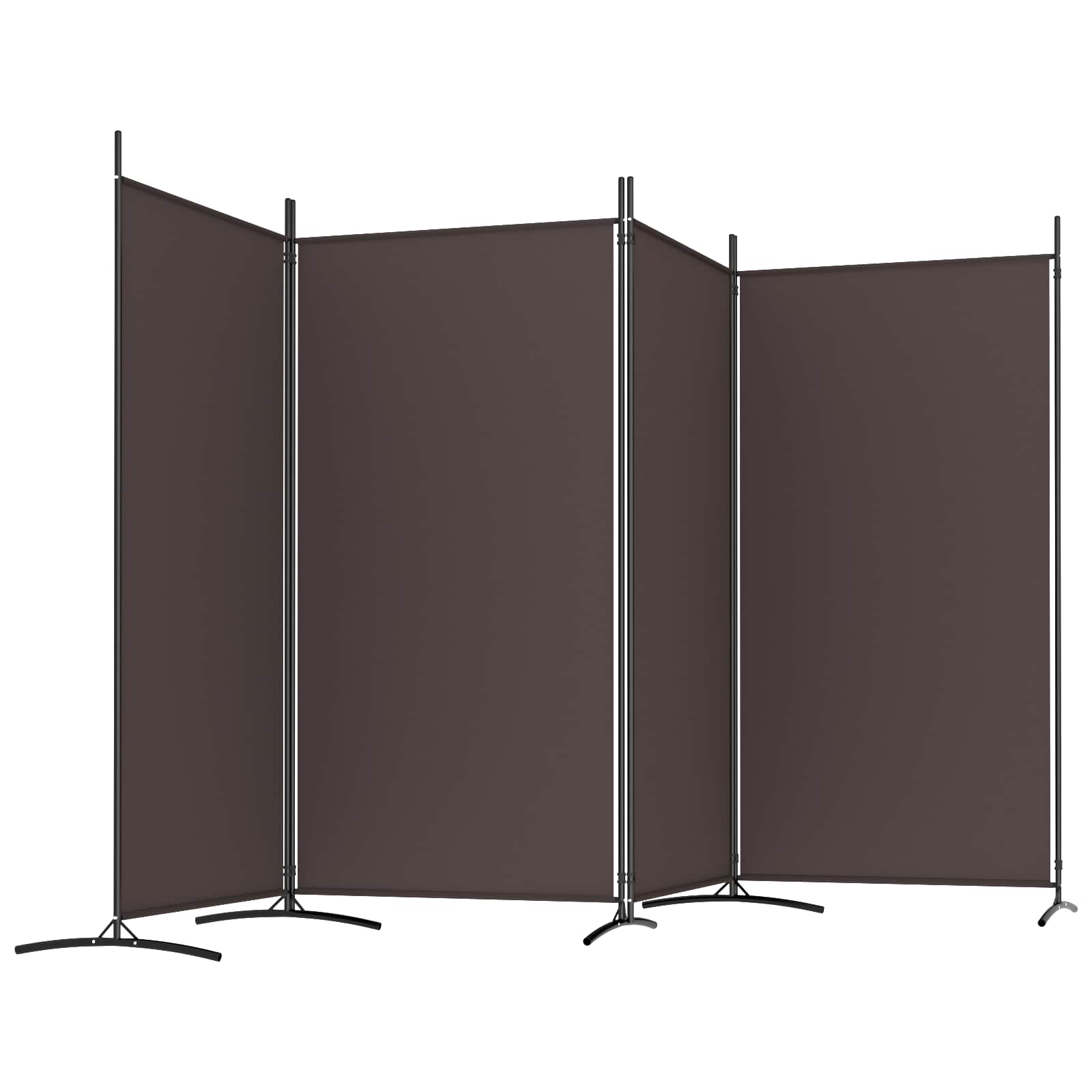 vidaXL 4-Panel Room Divider Brown 346x180 cm Fabric 4