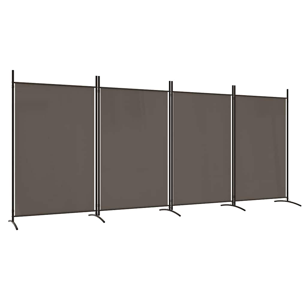 vidaXL 4-Panel Room Divider Anthracite 346x180 cm Fabric 2