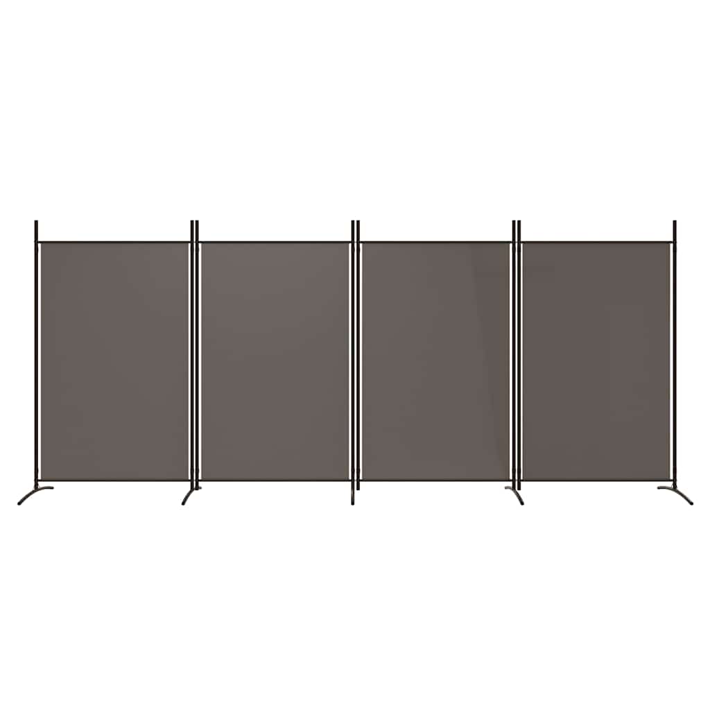 vidaXL 4-Panel Room Divider Anthracite 346x180 cm Fabric 3