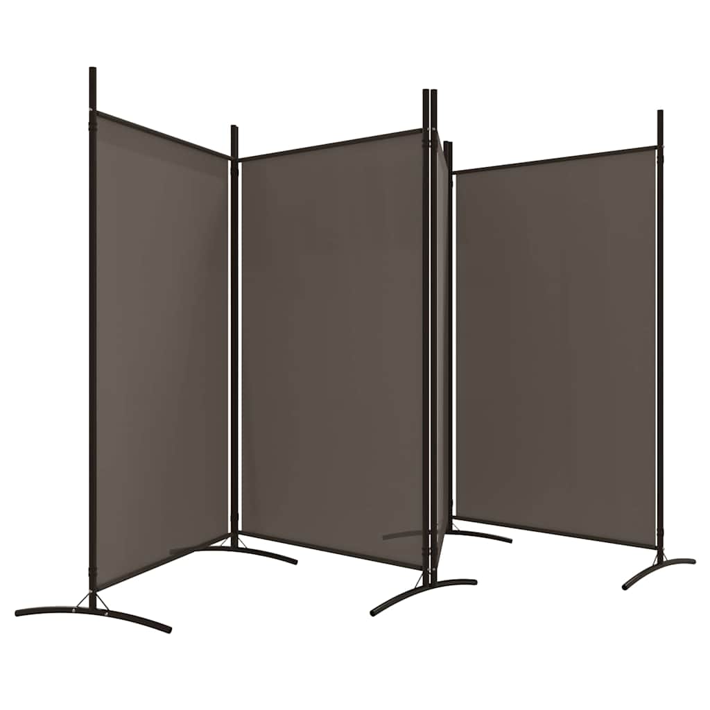 vidaXL 4-Panel Room Divider Anthracite 346x180 cm Fabric 4
