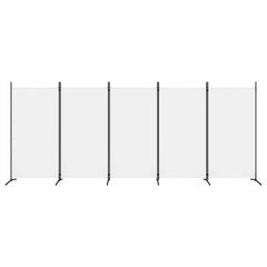 vidaXL 5-Panel Room Divider White 433x180 cm Fabric 3