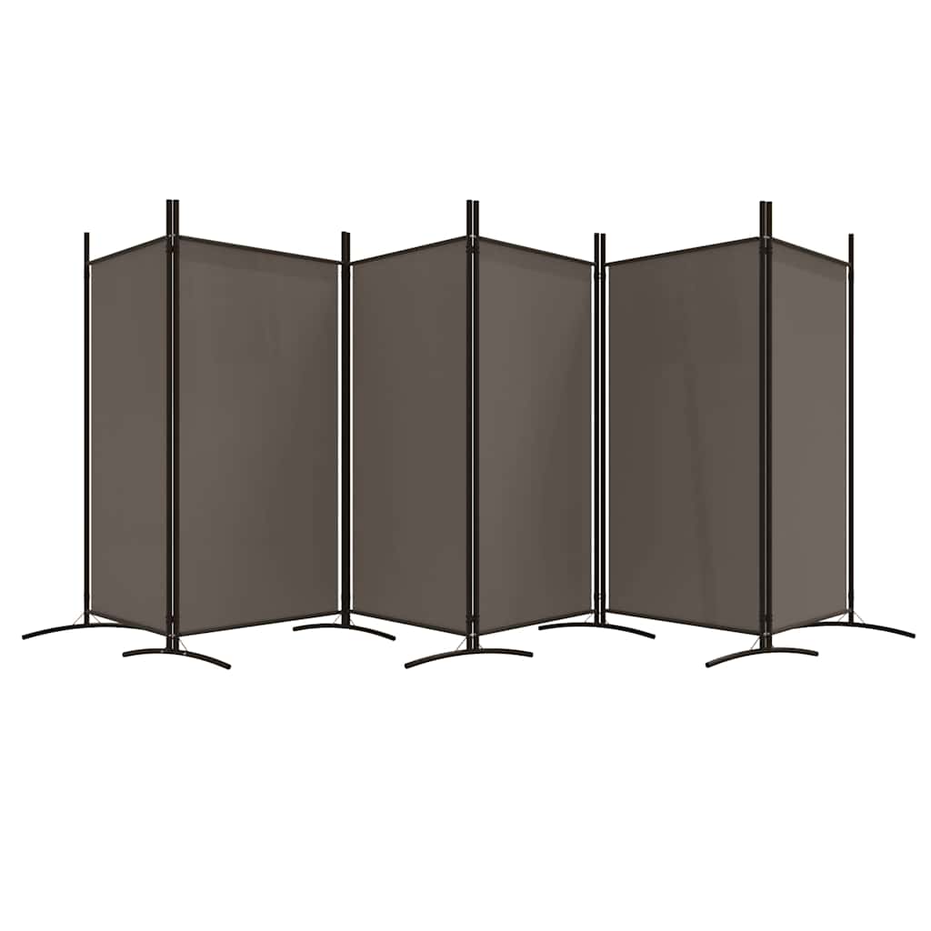 6-Panel Room Divider Fabric 520 x 180 cm Anthracite