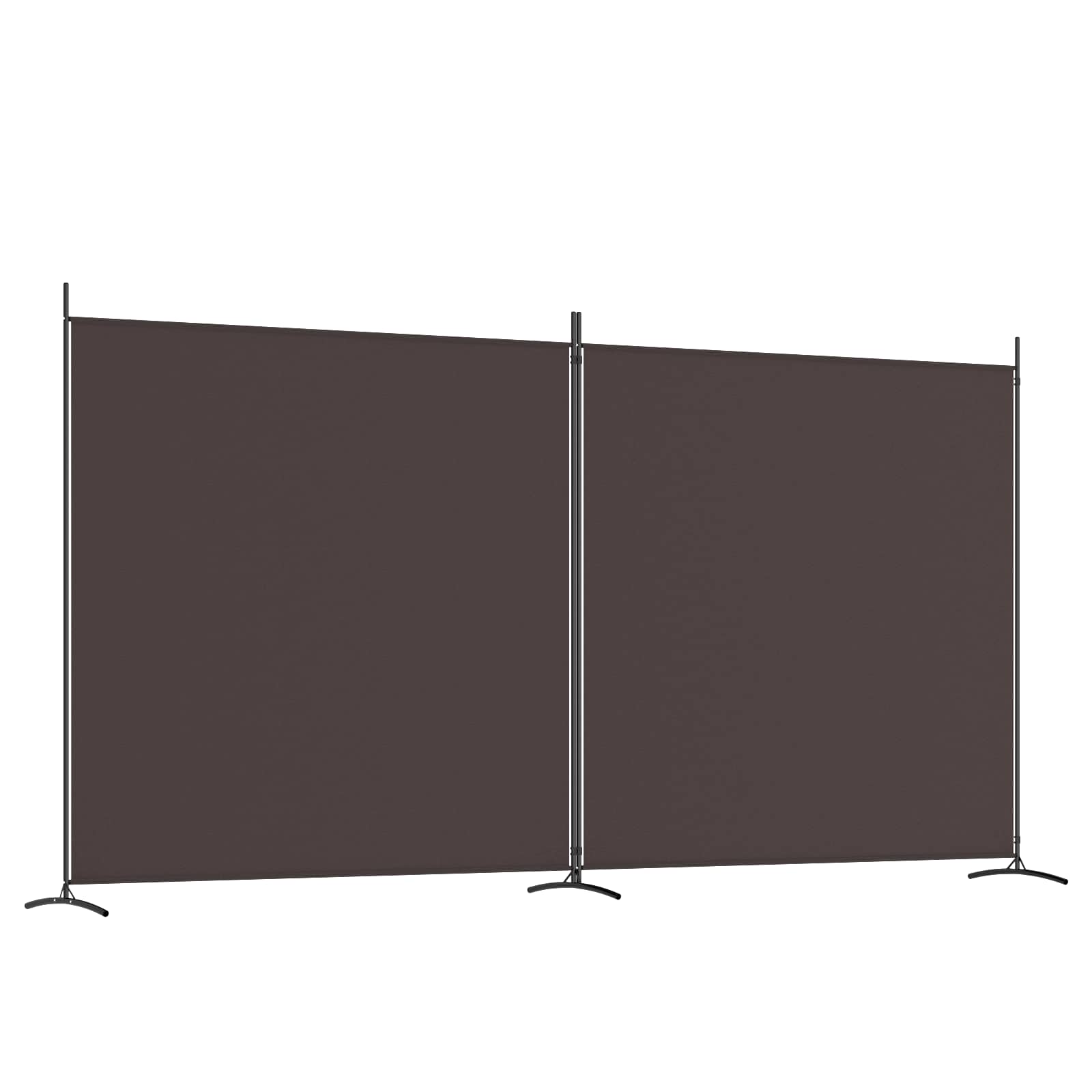 vidaXL 2-Panel Room Divider Brown 348x180 cm Fabric 2