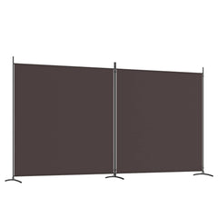 vidaXL 2-Panel Room Divider Brown 348x180 cm Fabric 2