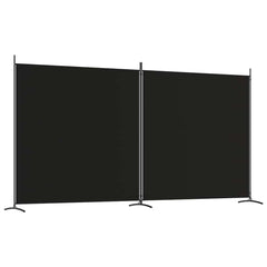 vidaXL 2-Panel Room Divider Black 348x180 cm Fabric 2