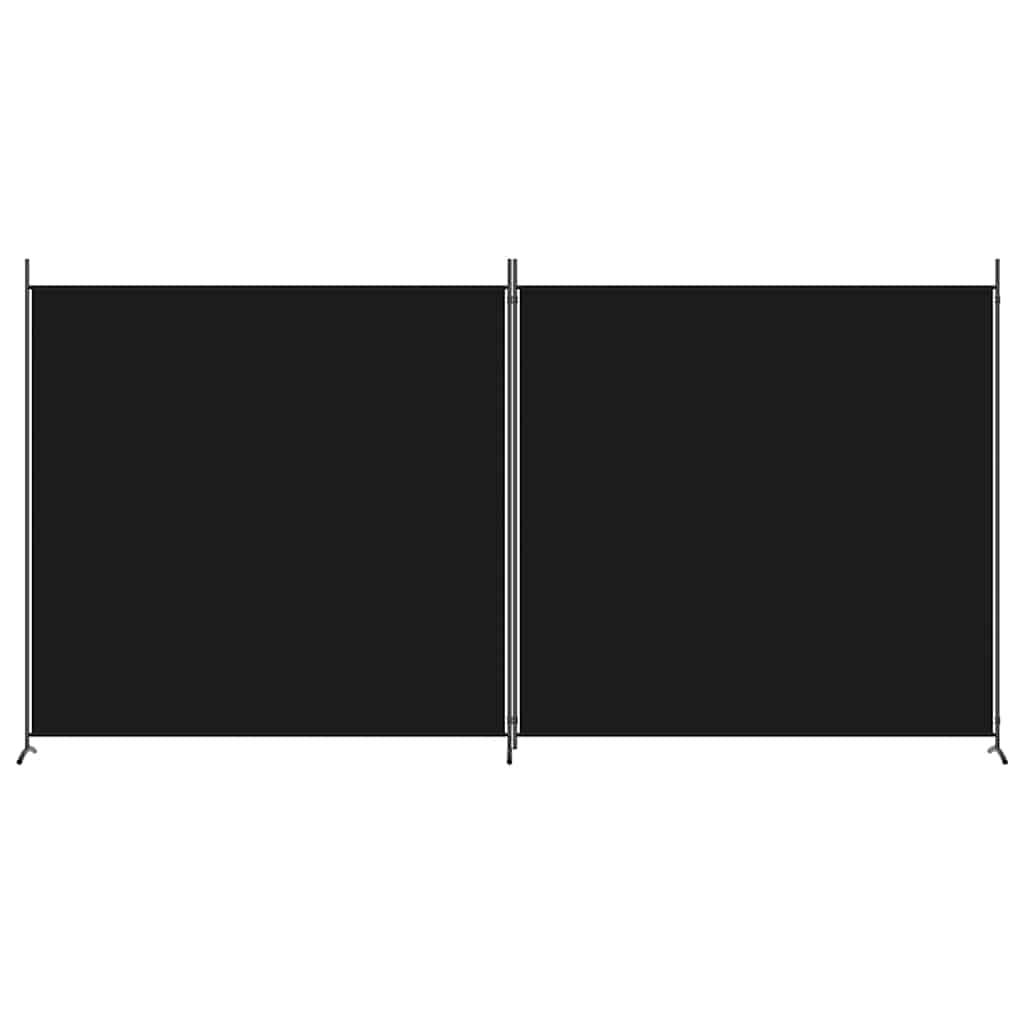 vidaXL 2-Panel Room Divider Black 348x180 cm Fabric 3