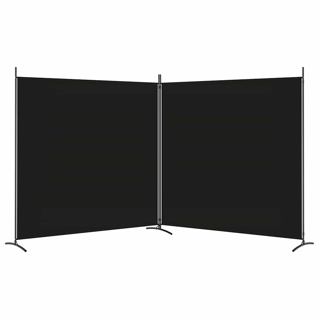 vidaXL 2-Panel Room Divider Black 348x180 cm Fabric 4