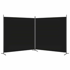 vidaXL 2-Panel Room Divider Black 348x180 cm Fabric 4
