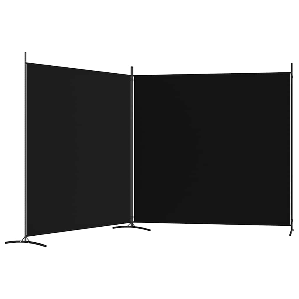 vidaXL 2-Panel Room Divider Black 348x180 cm Fabric 5