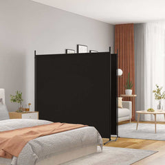 vidaXL 2-Panel Room Divider Black 348x180 cm Fabric 1