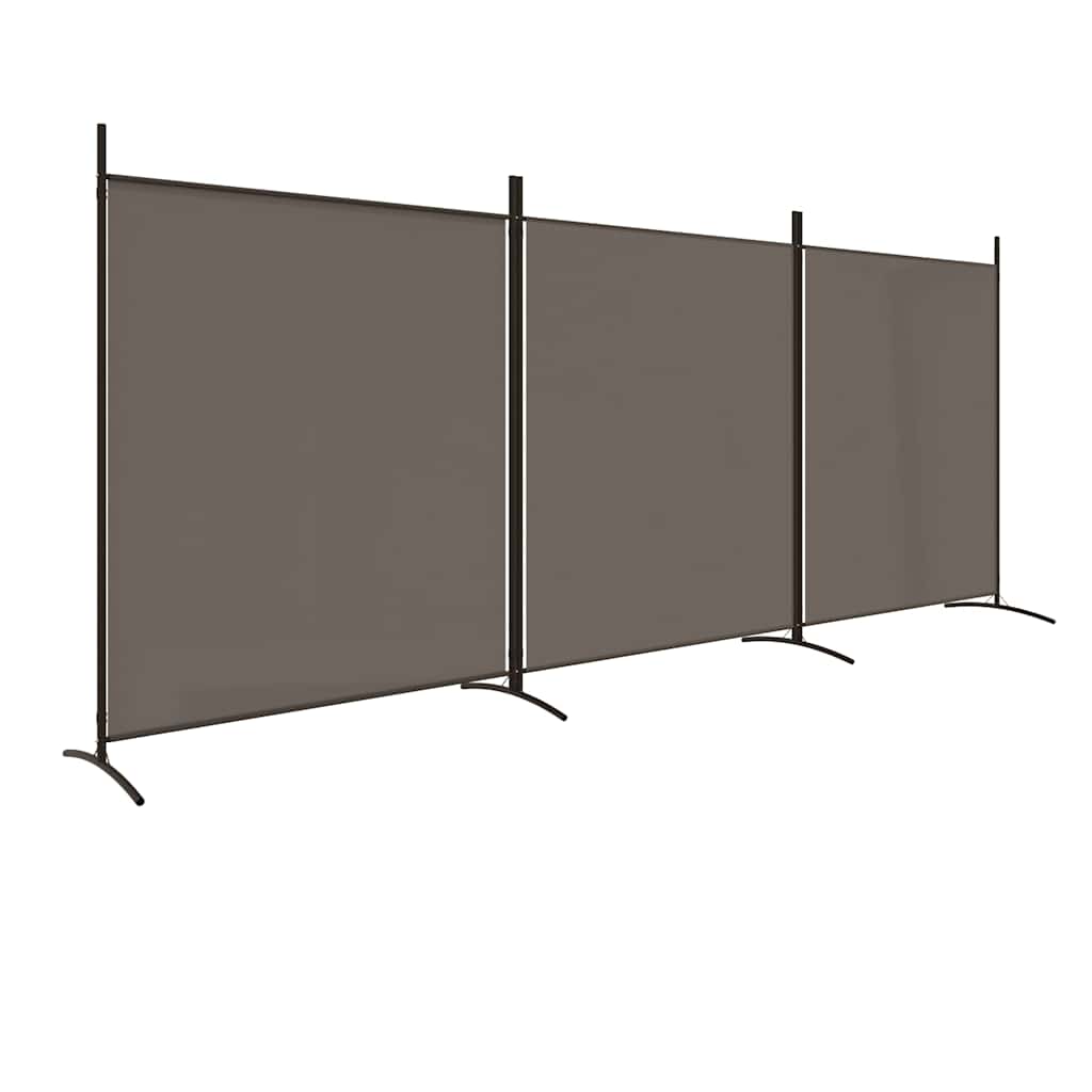 vidaXL 3-Panel Room Divider Anthracite 525x180 cm Fabric 2