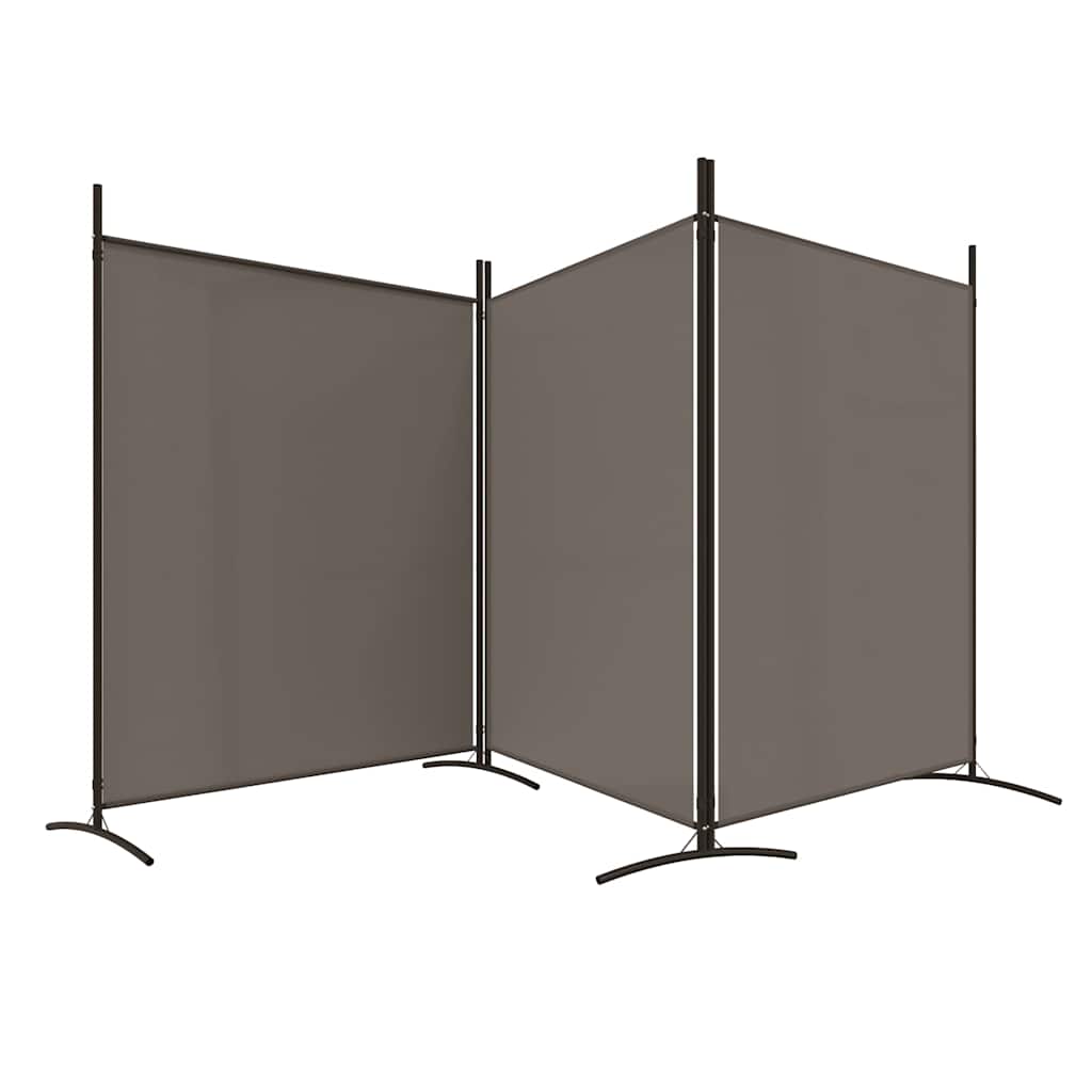 vidaXL 3-Panel Room Divider Anthracite 525x180 cm Fabric 4
