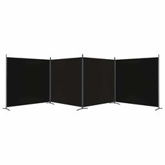 vidaXL 4-Panel Room Divider Black 698x180 cm Fabric 4
