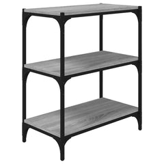 vidaXL Book Cabinet Grey Sonoma 60x33x70.5 cm Engineered Wood and Steel 2