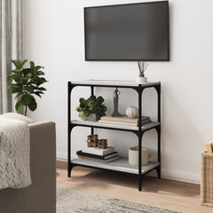 vidaXL Book Cabinet Grey Sonoma 60x33x70.5 cm Engineered Wood and Steel 3