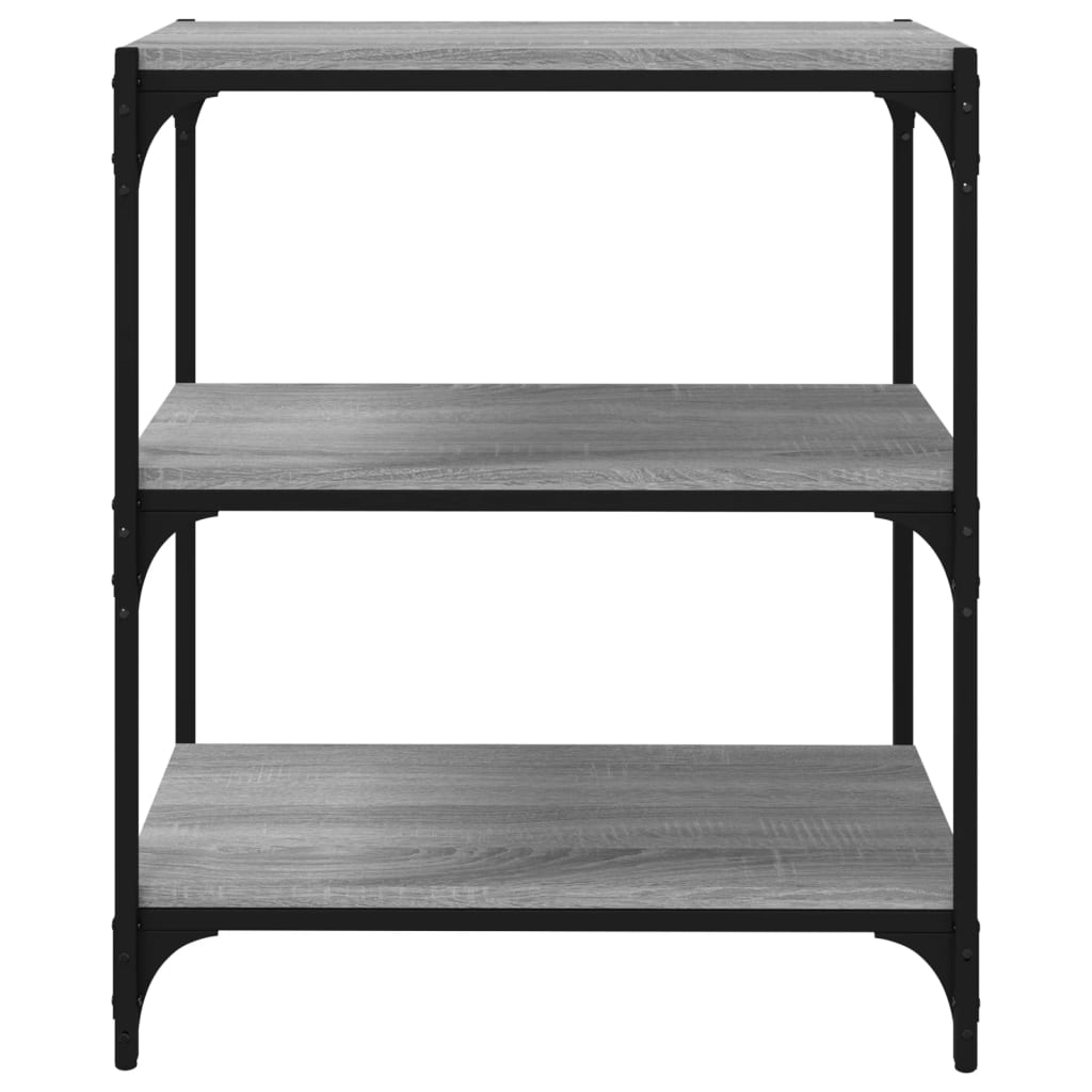 vidaXL Book Cabinet Grey Sonoma 60x33x70.5 cm Engineered Wood and Steel 5