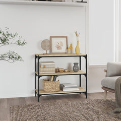 Book Cabinet 40x33x70.5 cm Engineered Wood and Steel Sonoma Oak 80 cm
