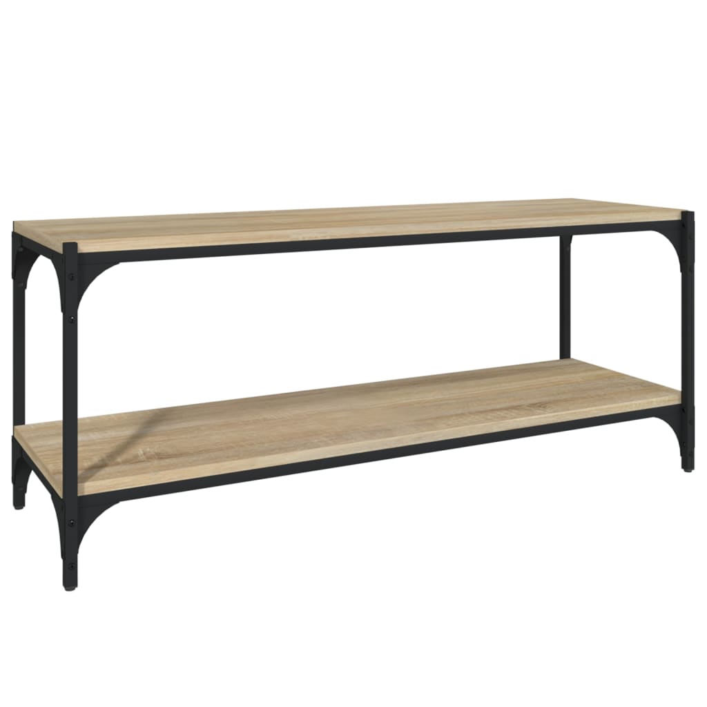 vidaXL TV Cabinet Sonoma Oak 100x33x41 cm Engineered Wood and Steel 2