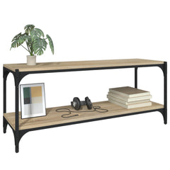 vidaXL TV Cabinet Sonoma Oak 100x33x41 cm Engineered Wood and Steel 6