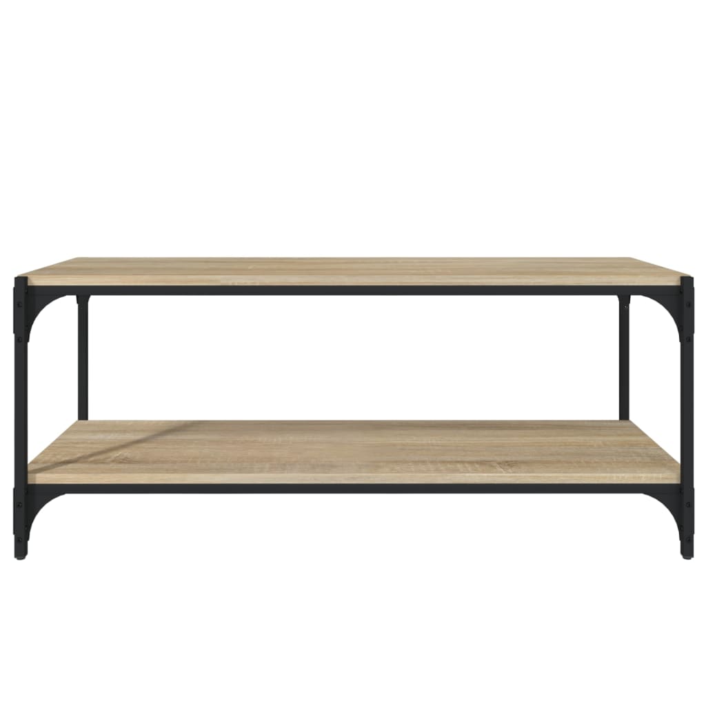 vidaXL TV Cabinet Sonoma Oak 100x33x41 cm Engineered Wood and Steel 4