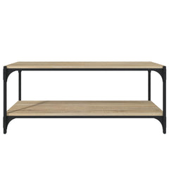 vidaXL TV Cabinet Sonoma Oak 100x33x41 cm Engineered Wood and Steel 4