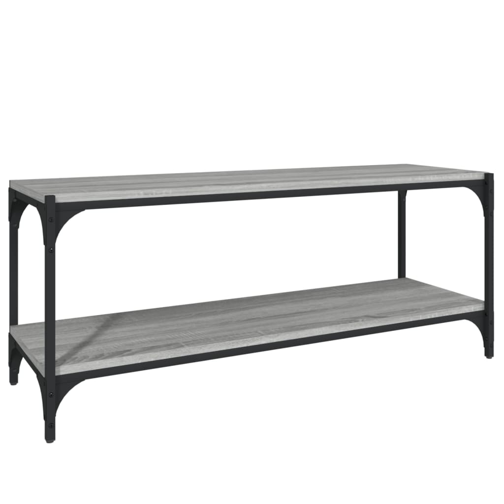 vidaXL TV Cabinet Grey Sonoma 100x33x41 cm Engineered Wood and Steel 2