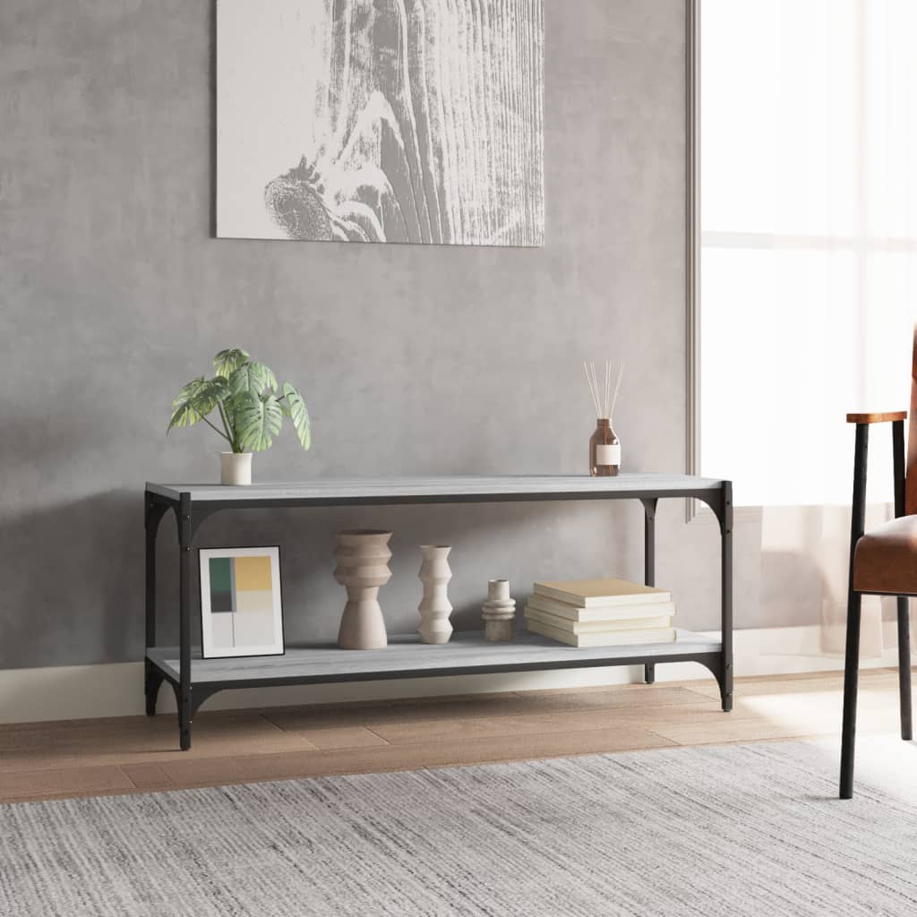 vidaXL TV Cabinet Grey Sonoma 100x33x41 cm Engineered Wood and Steel 3