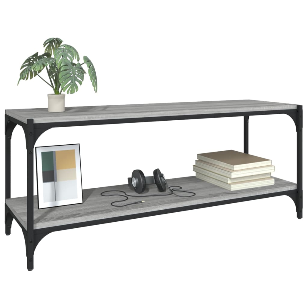 vidaXL TV Cabinet Grey Sonoma 100x33x41 cm Engineered Wood and Steel 6
