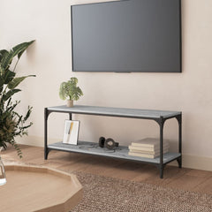 vidaXL TV Cabinet Grey Sonoma 100x33x41 cm Engineered Wood and Steel 1