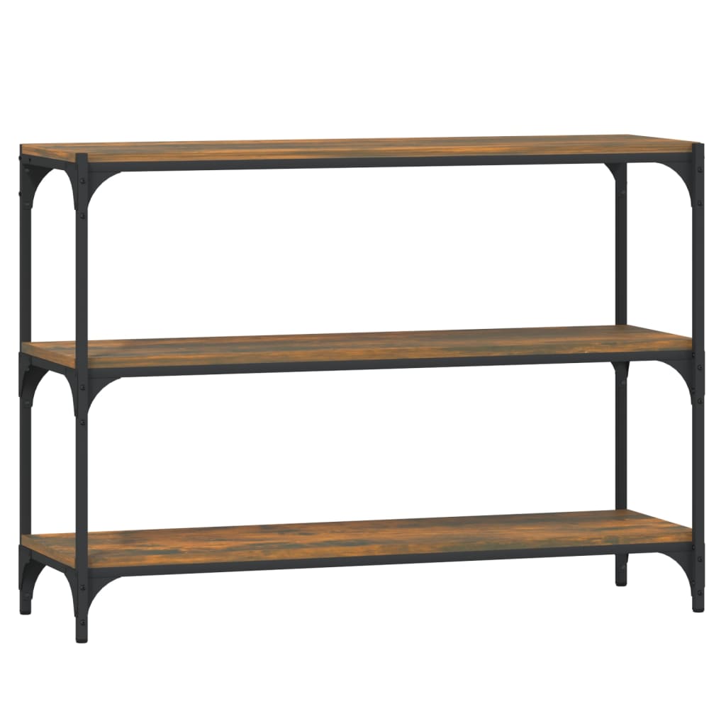 vidaXL Book Cabinet Smoked Oak 100x33x70.5 cm Engineered Wood and Steel 2