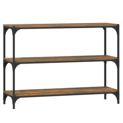 vidaXL Book Cabinet Smoked Oak 100x33x70.5 cm Engineered Wood and Steel 2