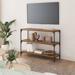 vidaXL Book Cabinet Smoked Oak 100x33x70.5 cm Engineered Wood and Steel 3
