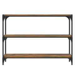 vidaXL Book Cabinet Smoked Oak 100x33x70.5 cm Engineered Wood and Steel 5