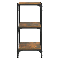 vidaXL Book Cabinet Smoked Oak 100x33x70.5 cm Engineered Wood and Steel 6