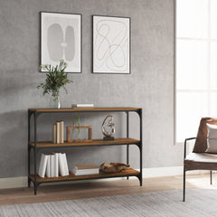 vidaXL Book Cabinet Smoked Oak 100x33x70.5 cm Engineered Wood and Steel 1