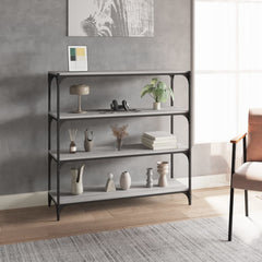 vidaXL Book Cabinet Grey Sonoma 100x33x100 cm Engineered Wood and Steel 1