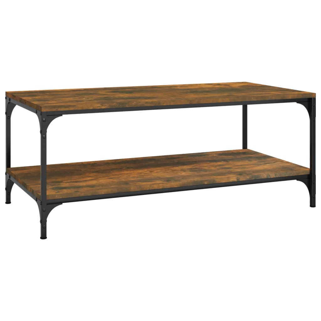 vidaXL Coffee Table Smoked Oak 100x50x40 cm Engineered Wood 2