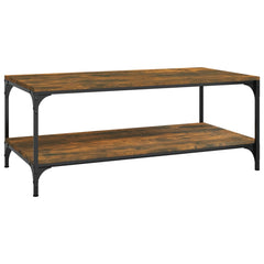 vidaXL Coffee Table Smoked Oak 100x50x40 cm Engineered Wood 2