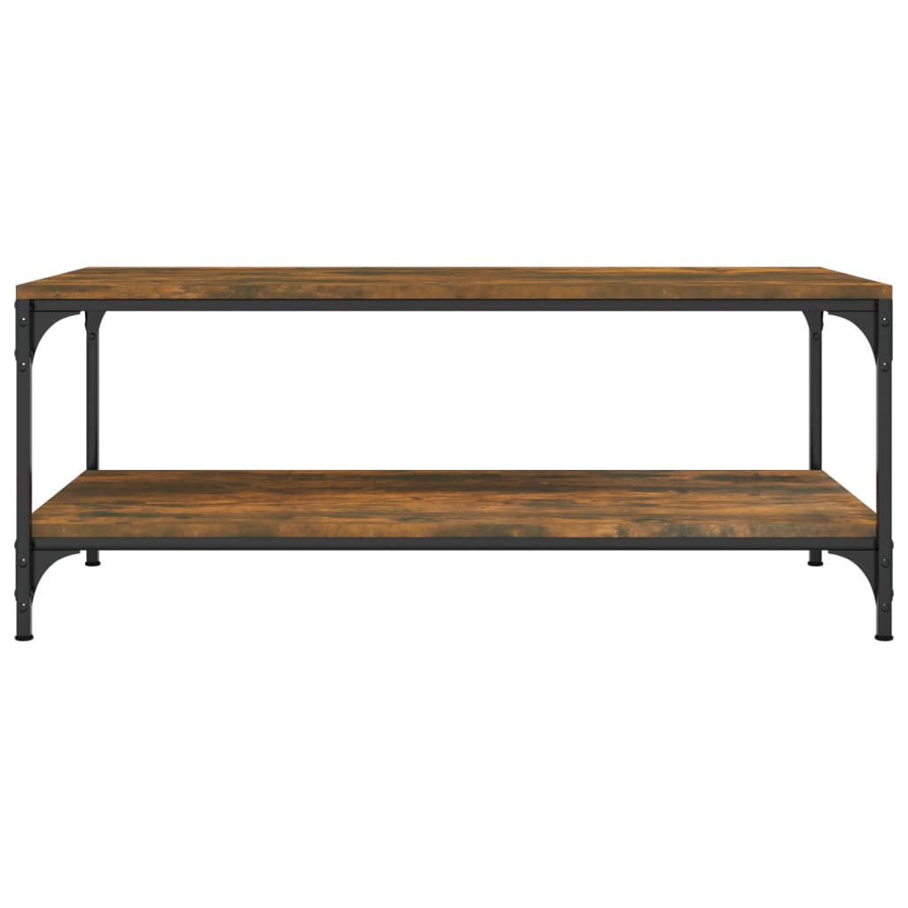 vidaXL Coffee Table Smoked Oak 100x50x40 cm Engineered Wood 4
